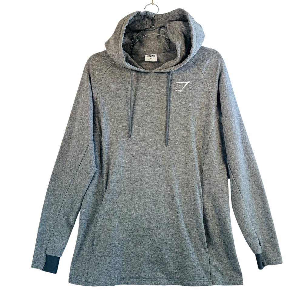 Gymshark Women's Medium Gray Pullover Hoodie Logo‎ Athleisure Gorpcore Cozy